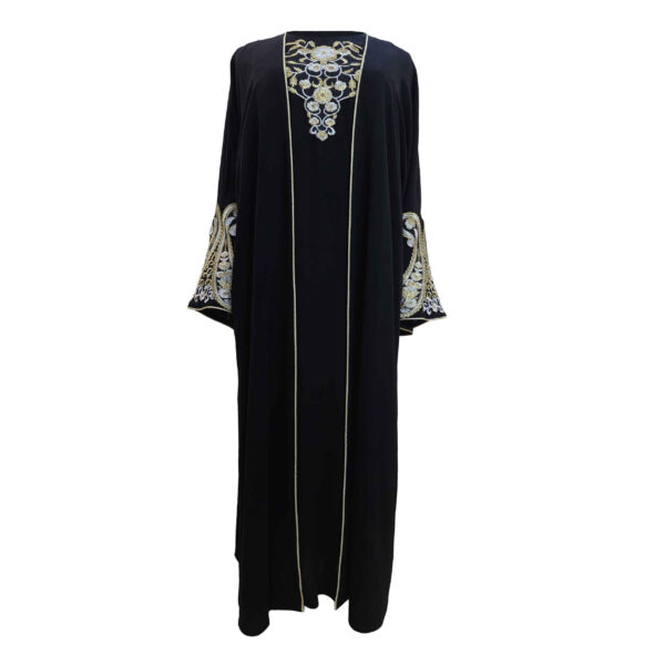 Midnight Elegance Embroidered Abaya - Image 3