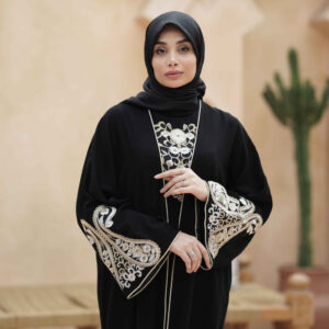 Midnight Elegance Embroidered Abaya